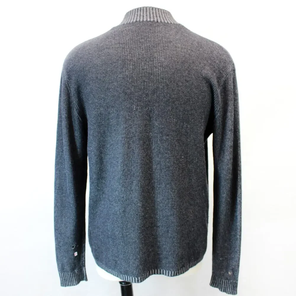 Agave Gray Wool/Silk/Cashmere Half Zip Pullover Sweater Large